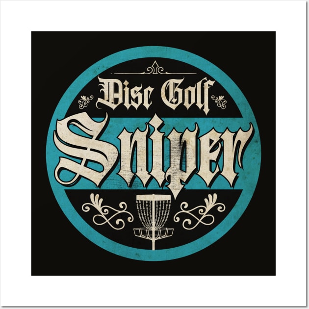 Vintage Blue Disc Golf Sniper Wall Art by CTShirts